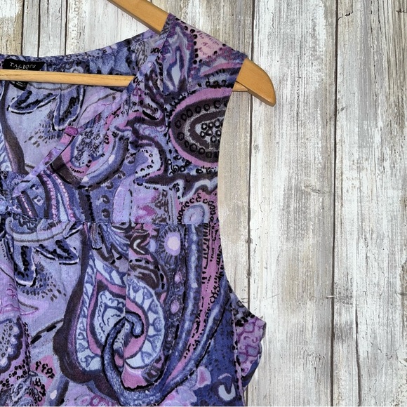 Talbots Lavender Paisley Sleeveless Blouse - Picture 2 of 4